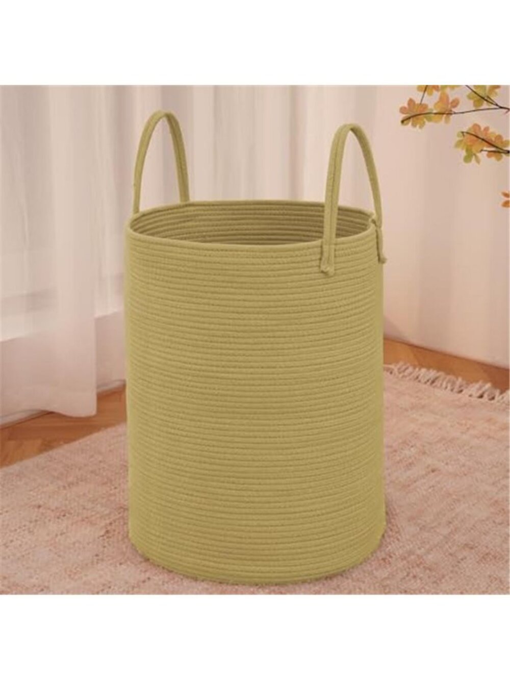 New 60L Cotton Rope Laundry Basket Hamper, Jute